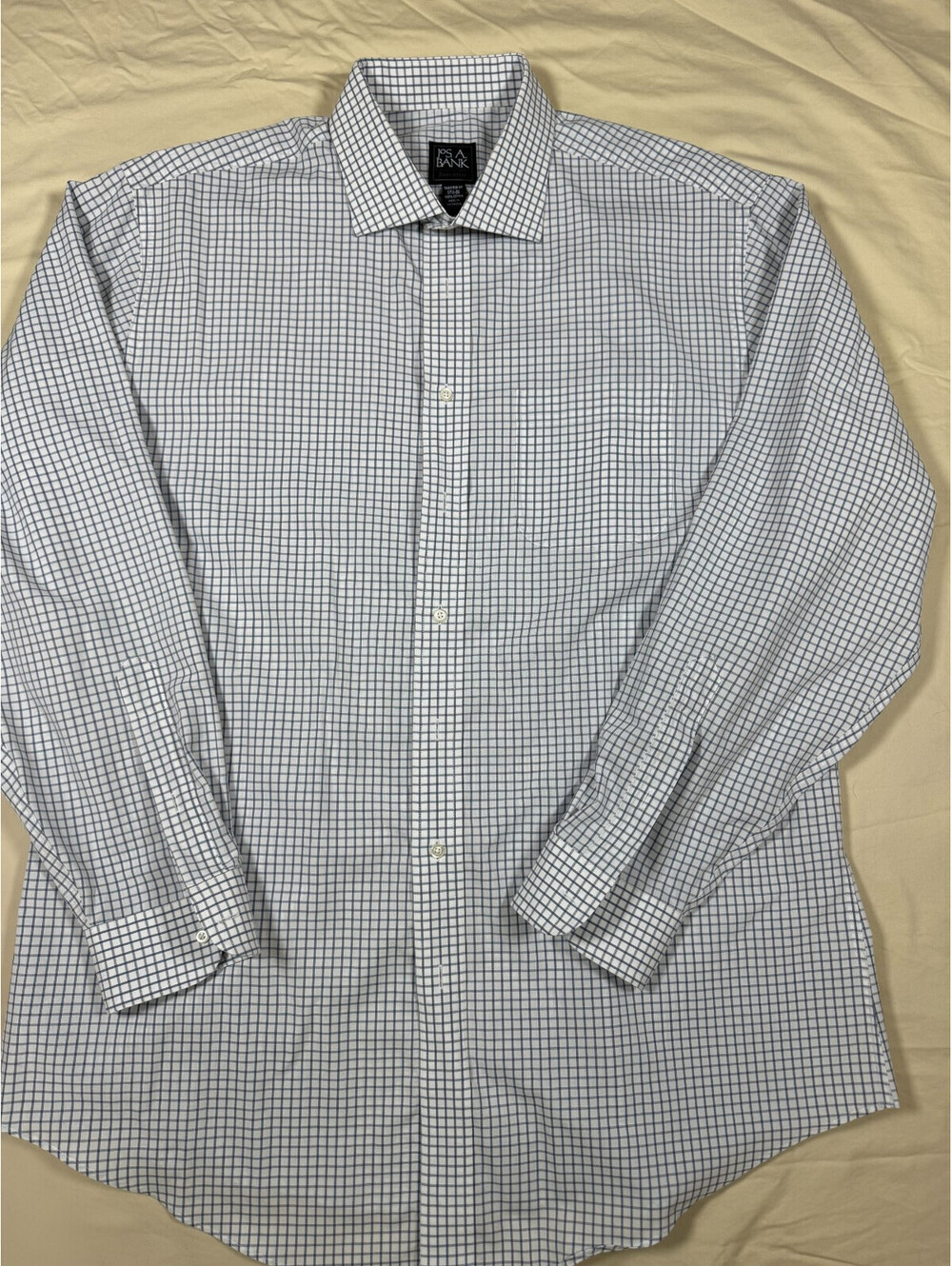 Jos. A. Bank Executive Collection Men's LS Shirt Tailored Fit XL White/Gray